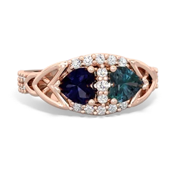 Sapphire Sparkling Celtic Knot 14K Rose Gold ring R2645