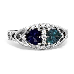 Sapphire Sparkling Celtic Knot 14K White Gold ring R2645