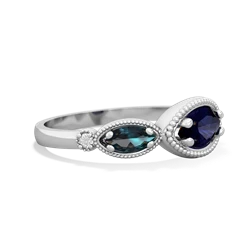 Sapphire Milgrain Marquise 14K White Gold ring R5700