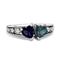 Sapphire Heart To Heart 14K White Gold ring R3342