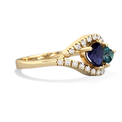 Sapphire Mother And Child 14K Yellow Gold ring R3010