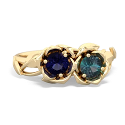 Sapphire Rose Garden 14K Yellow Gold ring R5510