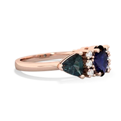 Sapphire Antique Style Three Stone 14K Rose Gold ring R2186