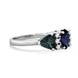 Sapphire Antique Style Three Stone 14K White Gold ring R2186