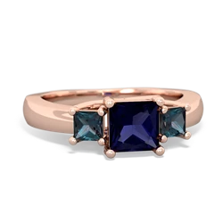 Sapphire Three Stone Trellis 14K Rose Gold ring R4015