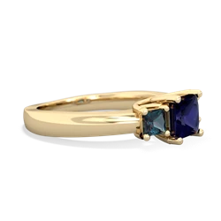 Sapphire Three Stone Trellis 14K Yellow Gold ring R4015