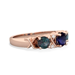 Sapphire Hugs And Kisses 14K Rose Gold ring R5016