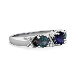 Sapphire Hugs And Kisses 14K White Gold ring R5016