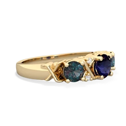 Sapphire Hugs And Kisses 14K Yellow Gold ring R5016