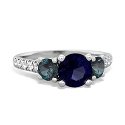 Sapphire Pave Trellis 14K White Gold ring R5500