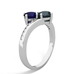 Sapphire Channel Set Two Stone 14K White Gold ring R5303