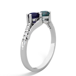 Sapphire Infinity Pave Two Stone 14K White Gold ring R5285