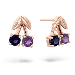 Sapphire Sweet Cherries 14K Rose Gold earrings E7001