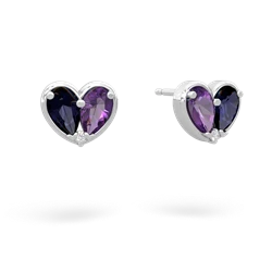 Sapphire 'Our Heart' 14K White Gold earrings E5072