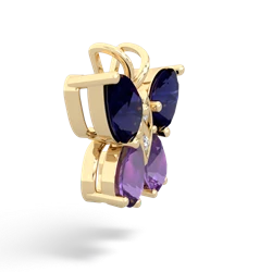 Sapphire Butterfly 14K Yellow Gold pendant P2215