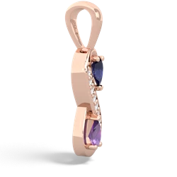 Sapphire Diamond Infinity 14K Rose Gold pendant P5390