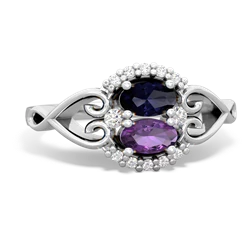 Sapphire Love Nest 14K White Gold ring R5860