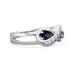 Sapphire Diamond Infinity 14K White Gold ring R5390