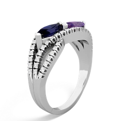 Sapphire Diamond Rivers 14K White Gold ring R3070