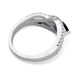 Sapphire Diamond Rivers 14K White Gold ring R3070