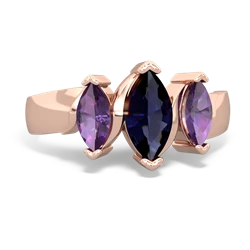 Sapphire Three Peeks 14K Rose Gold ring R2433