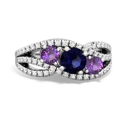 Sapphire Three Stone Aurora 14K White Gold ring R3080