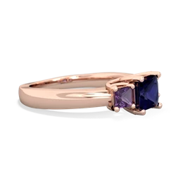 Sapphire Three Stone Trellis 14K Rose Gold ring R4015