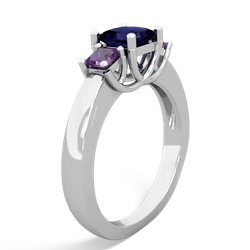 Sapphire Three Stone Trellis 14K White Gold ring R4015