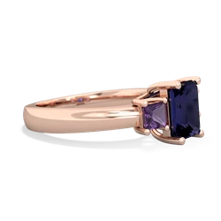 Sapphire Three Stone Emerald-Cut Trellis 14K Rose Gold ring R4021