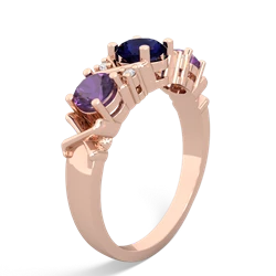 Sapphire Hugs And Kisses 14K Rose Gold ring R5016