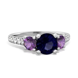 Sapphire Pave Trellis 14K White Gold ring R5500