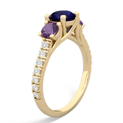 Sapphire Pave Trellis 14K Yellow Gold ring R5500