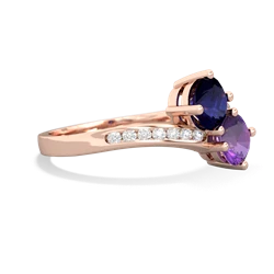 Sapphire Channel Set Two Stone 14K Rose Gold ring R5303