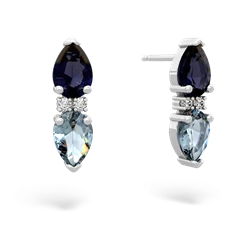 Sapphire Bowtie Drop 14K White Gold earrings E0865