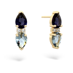 Sapphire Bowtie Drop 14K Yellow Gold earrings E0865