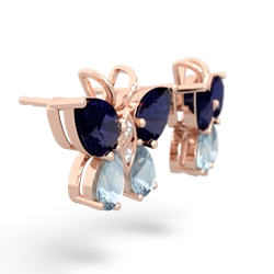 Sapphire Butterfly 14K Rose Gold earrings E2215