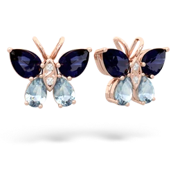 Sapphire Butterfly 14K Rose Gold earrings E2215