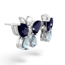 Sapphire Butterfly 14K White Gold earrings E2215