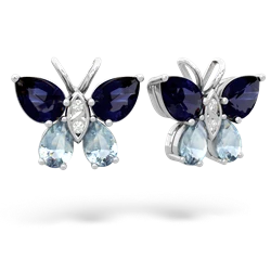 Sapphire Butterfly 14K White Gold earrings E2215