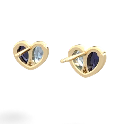 Sapphire 'Our Heart' 14K Yellow Gold earrings E5072