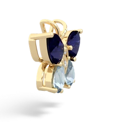 Sapphire Butterfly 14K Yellow Gold pendant P2215