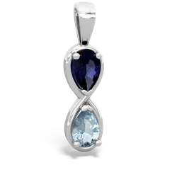 Sapphire Infinity 14K White Gold pendant P5050