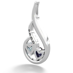 Sapphire Keepsake Curves 14K White Gold pendant P5450