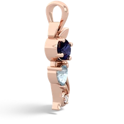 Sapphire Kitten 14K Rose Gold pendant P5780