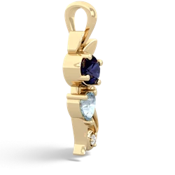 Sapphire Kitten 14K Yellow Gold pendant P5780