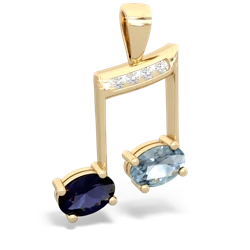 Sapphire Color Of Music 14K Yellow Gold pendant P3334