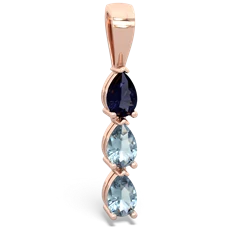 Sapphire Dew Drops 14K Rose Gold pendant P2251