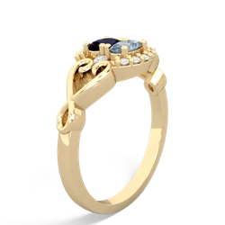 Sapphire Love Nest 14K Yellow Gold ring R5860