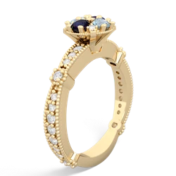 Sapphire Sparkling Tiara Cluster 14K Yellow Gold ring R26293RD