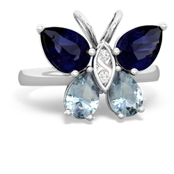 Sapphire Butterfly 14K White Gold ring R2215